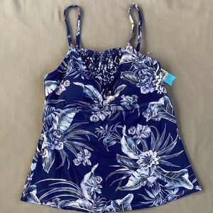 Size Small, Blue and White, Ambrielle, Tankini Swim Top